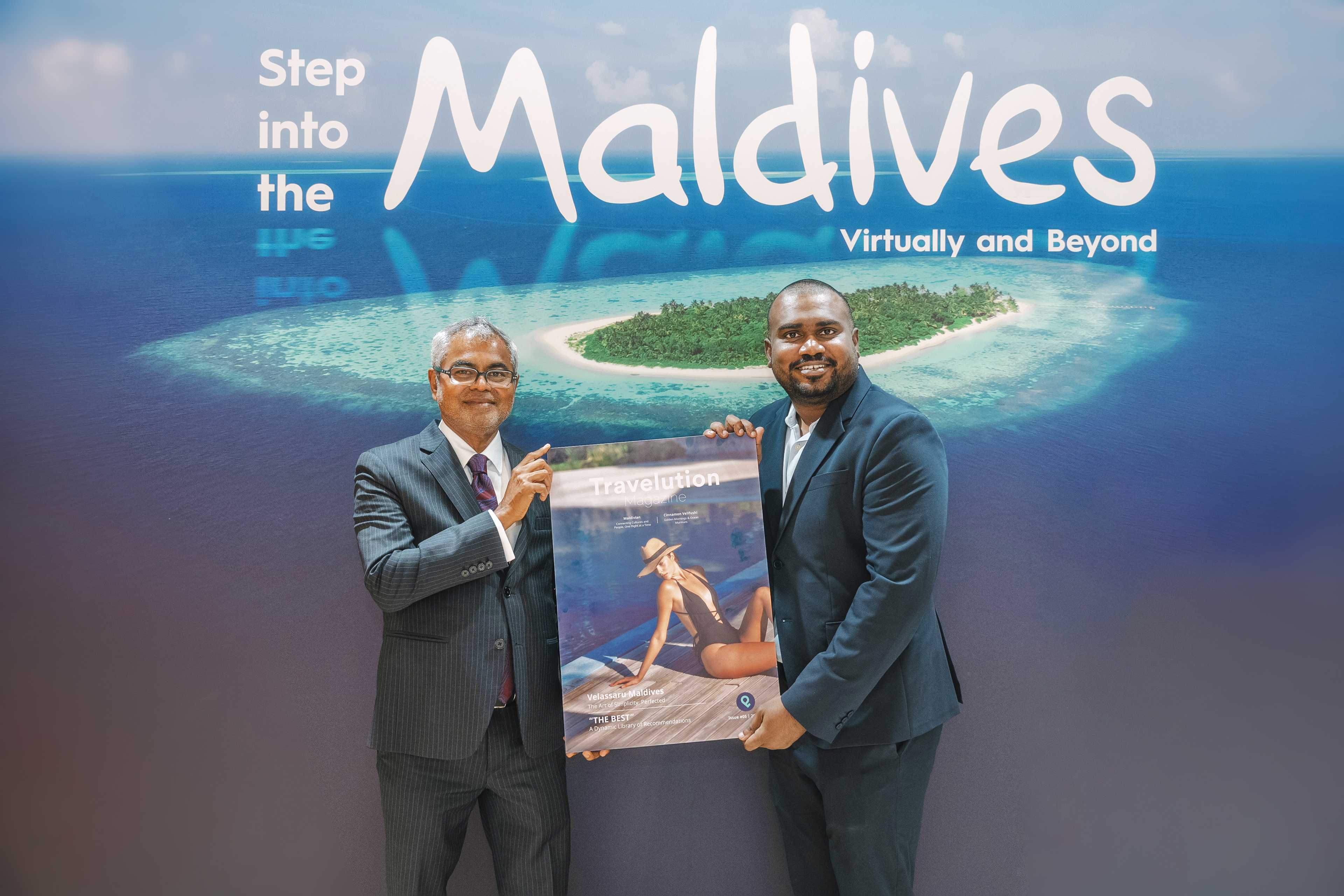 Minister of Tourism and Environment, Minister Thoriq Ibrahim with Fraath Mohamed, Managing Director of The Travel Guys