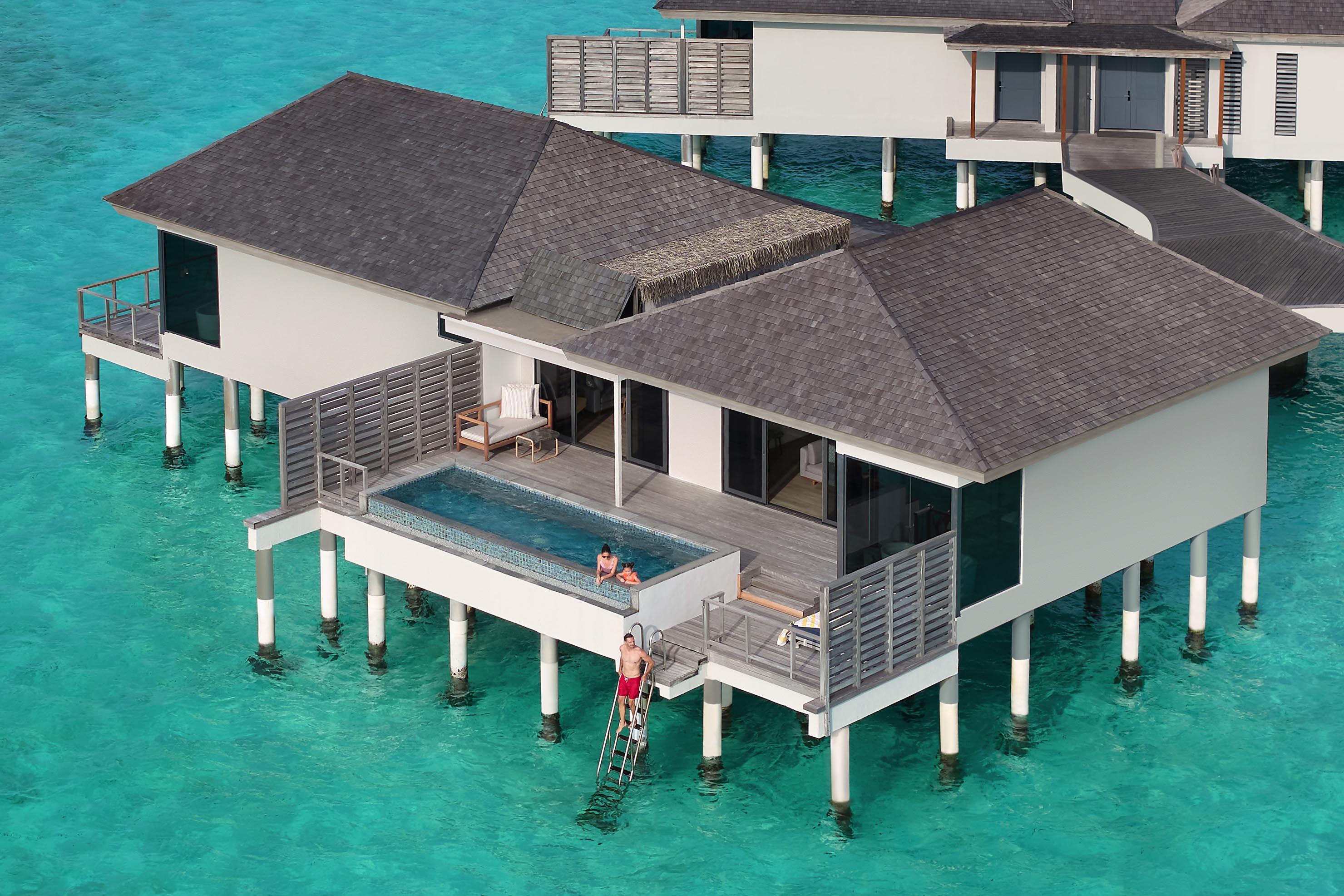Le Meridien Maldives Resort and Spa - Family - Two Bedroom Overwater Villa aerial.jpg